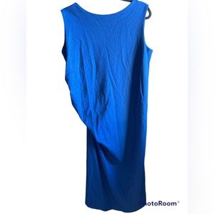 Jil Sander Sz 44 100% Virgin Wool Royal Blue Dress
